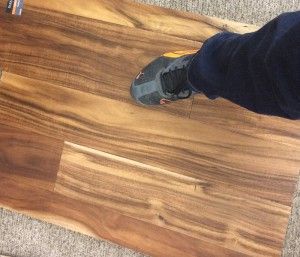 Flooring with a shoe